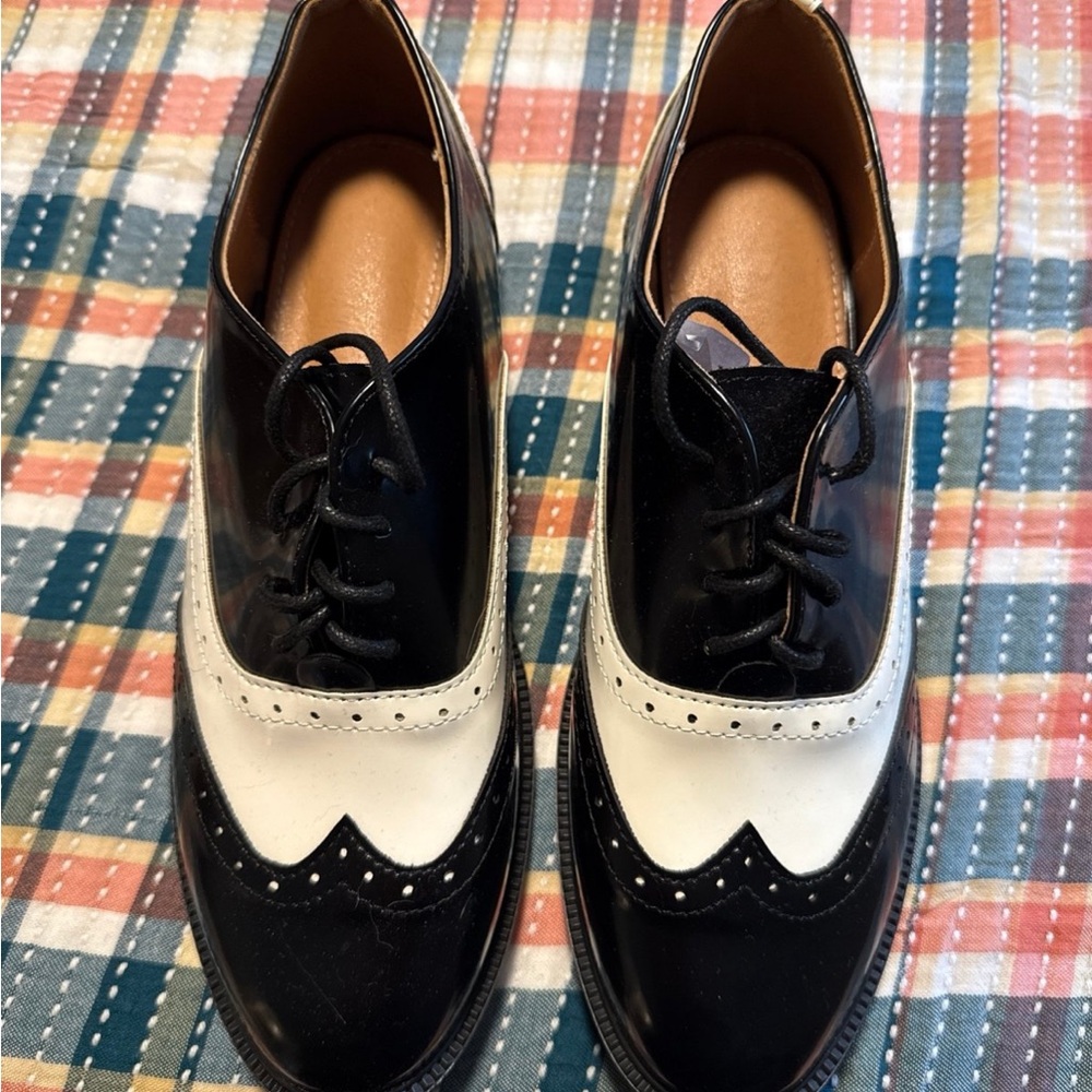 Black and White Oxford Shoes